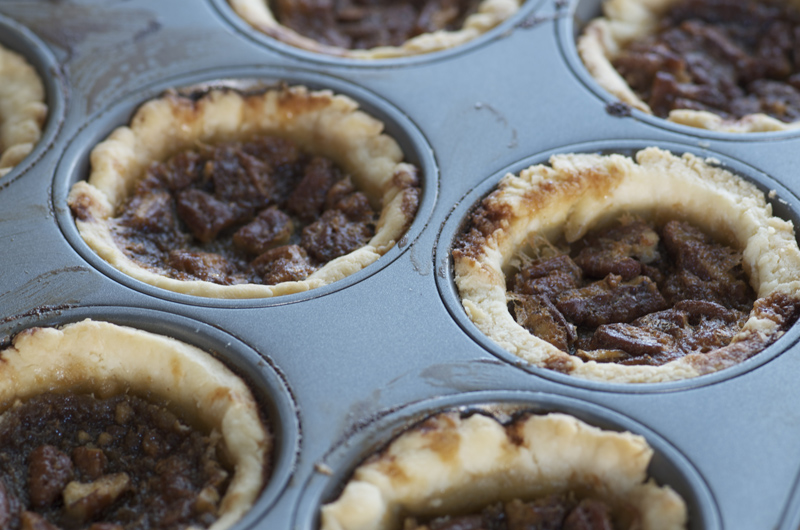 Butter tarts in a baking pan